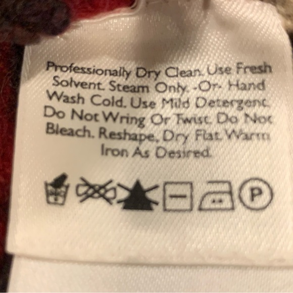 Eddie Bauer Lamb’s Wool Cardigan Sweater - Medium - Dark Red - Vintage - Picture 9 of 9